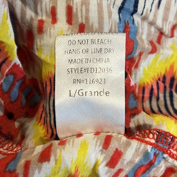 Easel Pleated Maxi Dress L Colorful Boho Ruffle Sleeveless Flowy Spring Summer - Picture 12 of 12